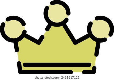 Color dotted line icon crown