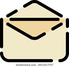 Color dotted line icon open email