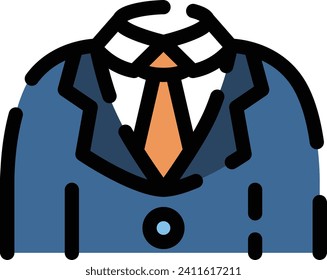 Color dotted line icon suit (male)