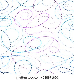 Color dotted lines curves seamless pattern