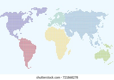 Color dotted world map.