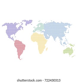 Color Dotted world map.