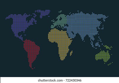 Color Dotted world map.