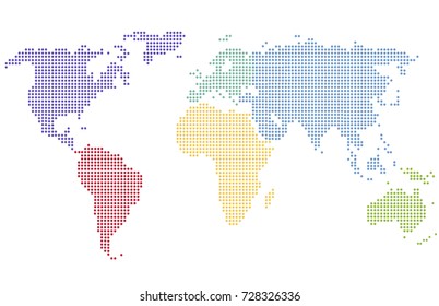 Color Dotted world map.