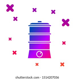 Color Double boiler icon isolated on white background. Gradient random dynamic shapes. Vector Illustration