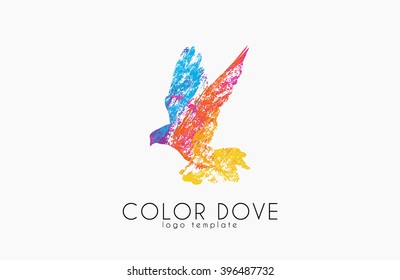 Color dove logo. Dove logo. Bird logo design. Beautiful logo