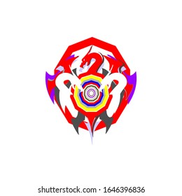 color dragon logo sticker image art