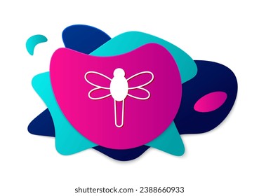 Color Dragonfly icon isolated on white background. Abstract banner with liquid shapes. Vector