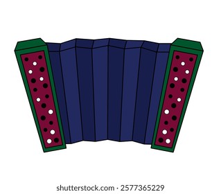 color drawing of an accordion, music, sound, art, orchestra, musician, color