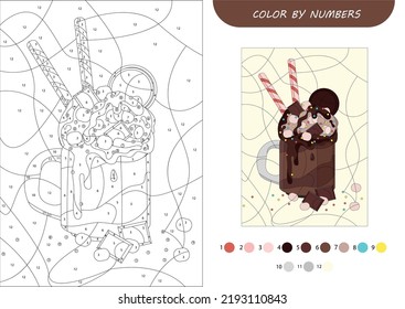 Color drawing by numbers activity for children