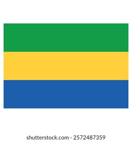 color drawing of the flag of Gabon
