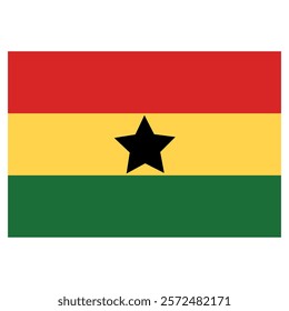 color drawing of the flag of Ghana