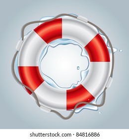 Color drawing of the floor above the lifebuoy