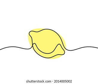 Color drawing line lemon on the white background. Vector