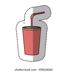 color drinks soda with flat icon, vector illustraction design