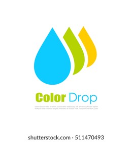 Color drop logo vector illustration isolated on white background