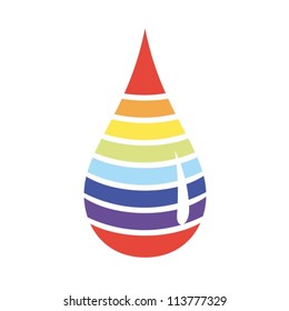  Color drop. Vector. EPS-10 (non transparent elements,non gradient)