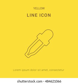 Color Dropper Cute yellow thin line icon / logo Design