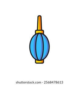 Color Dust blower icon isolated on white background. Air duster. Lens cleaner. Camera sensor cleaning. Flat filled outline style with shadow. Vector