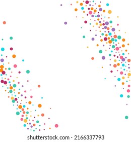 Color Dust Carnival Vector White Background. Effect Confetti Texture. Independence Polka Illustration. Multicolored Rain Christmas Wallpaper.