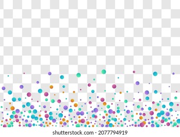 Color Dust Christmas Vector Transparent Background. Flying Dot Design. Happy Rain Postcard. Bright Shine Effect Banner.