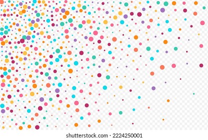 Color Decoración De Polvo Vector Fondo Transparente. Celebra el patrón redondeado. Fondo De Lluvia Carnaval. Postal de la celebración del Polka brillante.