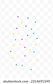 Color Dust Flying Vector Transparent Background. Abstract Rain Texture. Carnival Circle Background. Rainbow Confetti Christmas Wallpaper.