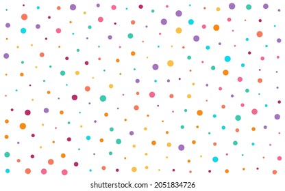 Color Dust Independence Vector White Background. Decoration Dot Card. Celebrate Polka Design. Bright Circle Flying Banner.