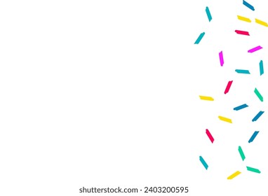 Fondo blanco del vector superior del polvo de color. Ilustración de desprestigio de la decoración. Patrón de pintura de efectos. Cartel del Resumen de Feliz Confetti.