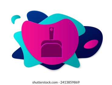 Color Dustpan icon isolated on white background. Cleaning scoop services. Abstract banner with liquid shapes. Vector