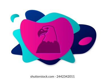 Color Eagle head icon isolated on white background. Animal symbol. Abstract banner with liquid shapes. Vector