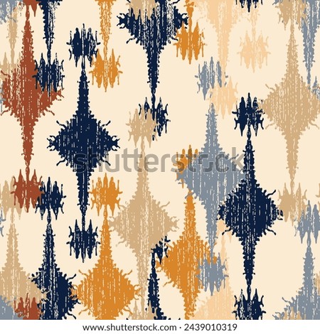 Color earth boro brown blue dyed , Illustration stripe vector print ethnicity botanical fashion colorful drawing beautiful textile ornamental ogee endless ornament seamless trendy endless pattern