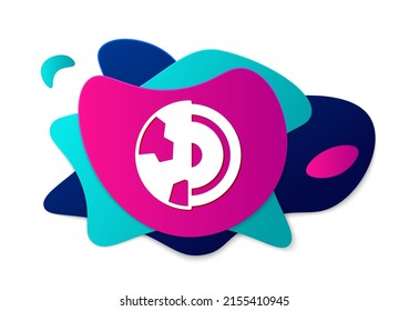 Icono de la corteza de la estructura del núcleo de la Tierra de color aislado en fondo blanco. Pancarta abstracta con formas líquidas. Vector