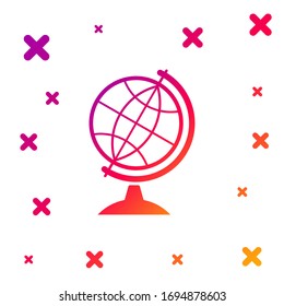 Color Earth globe icon isolated on white background. Gradient random dynamic shapes. Vector Illustration