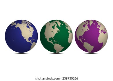 3d Earth World Map Illustration Globe Stock Illustration 2073598550 ...