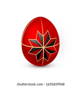 Color Easter egg on white background. Design template. Vector illustration.