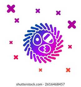 Color Easter egg in a wicker nest icon isolated on white background. Happy Easter. Gradient random dynamic shapes. Vector Illustration
