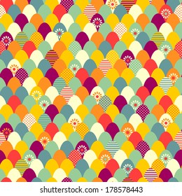 Color easter eggs abstract seamless pattern 