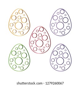 Color Easter eggs. Easter egg with decorative lines.
