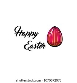 Color Easter eggs. Happy Easter greeting card. Easter symbol. Painted Easter egg. Vector illustration.