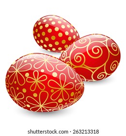 Color Easter eggs on white