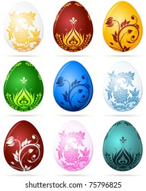 Color Easter eggs set isolated on white