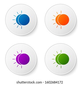 Color Eclipse of the sun icon isolated on white background. Total sonar eclipse. Set icons in circle buttons. Vector Illustration