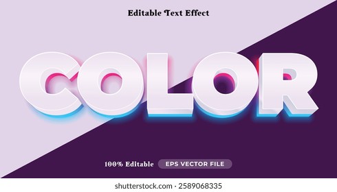 Color editable text effect, white font syle template