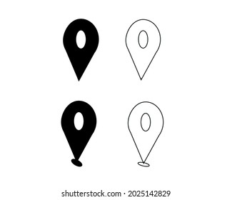 color editable vector icon of simple forms of point of location can be used for company,  and others