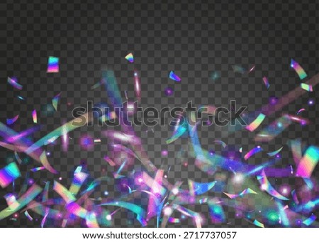 Color Effect. Blue Foil Background. Unicorn Banner. Art Holographic Explosion. Anniversary Glitter. Retro Concept. Rainbow Design. Festive Ribbon. Pink Color Effect