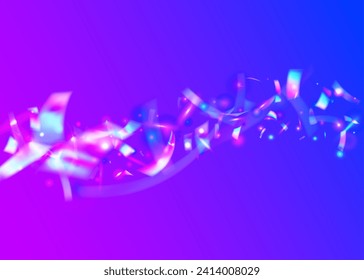 Color Effect. Foil Holographic Illustration. Birthday Ribbon. Rainbow Design. Pink Glare Glitter. Retro Element. Explosion Confetti. Abstract Poster. Blue Color Effect