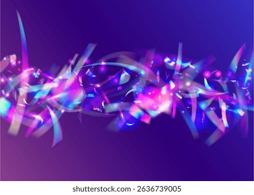 Color Effect. Retro Gradient. Purple Light Burst. Digital Paper. Party Background. Festive Confetti. Laser Iridescent Explosion. Isolated Flag. Pink Color Effect
