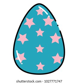 color egg easter with stars decoration to celebration