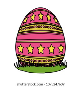 color egg easter with stars and points decoration
